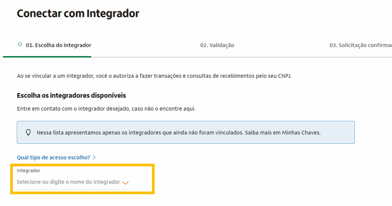 Passo 6 – Escolher integrador